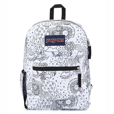 JanSport CROSS TOWN Skolryggsäckar Vita Svarta | SE_JS21B