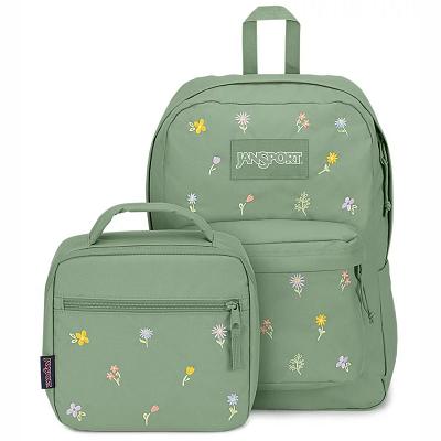 JanSport EMBROIDERED BLOSSOM BUNDLE Datorryggsäck Gröna | SE_JS049