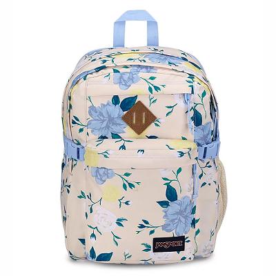JanSport Main Campus Skolryggsäckar Blå Gula | SE_JS036